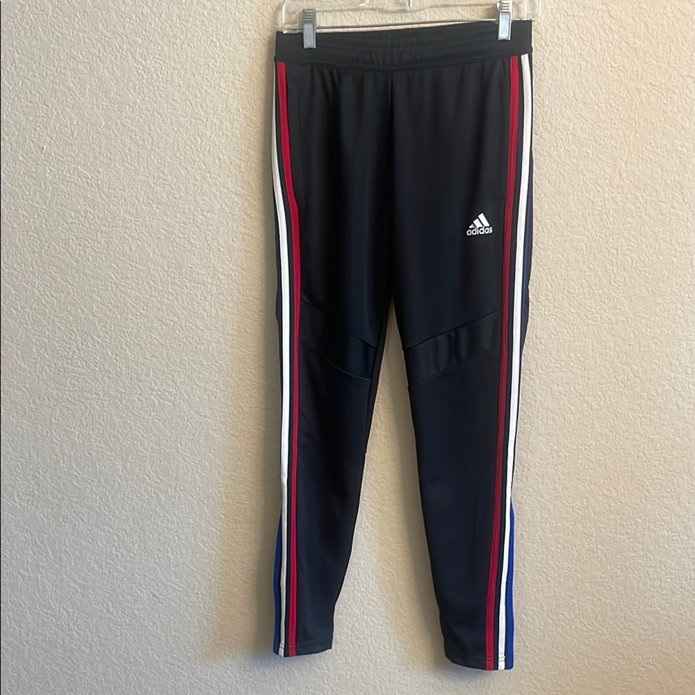 Women’s Adidas Black and Red Sweatpants Tapered Fit